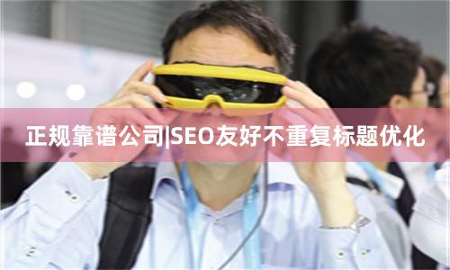 正规靠谱公司|SEO友好不重复标题优化